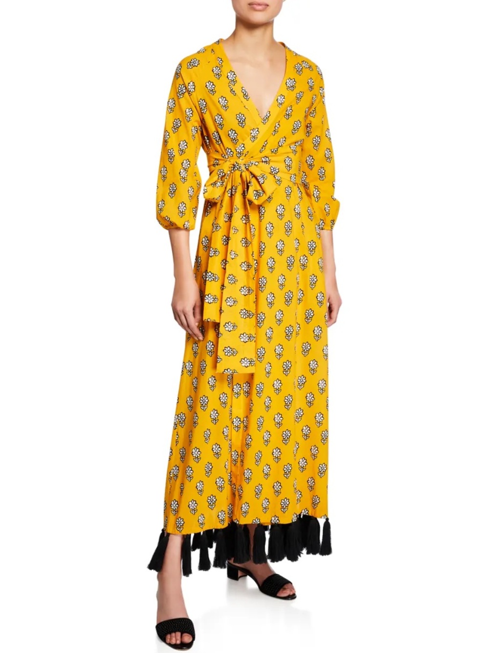 *MISSING BELT* RHODE Lena Tassel-Hem Wrap Dress XS